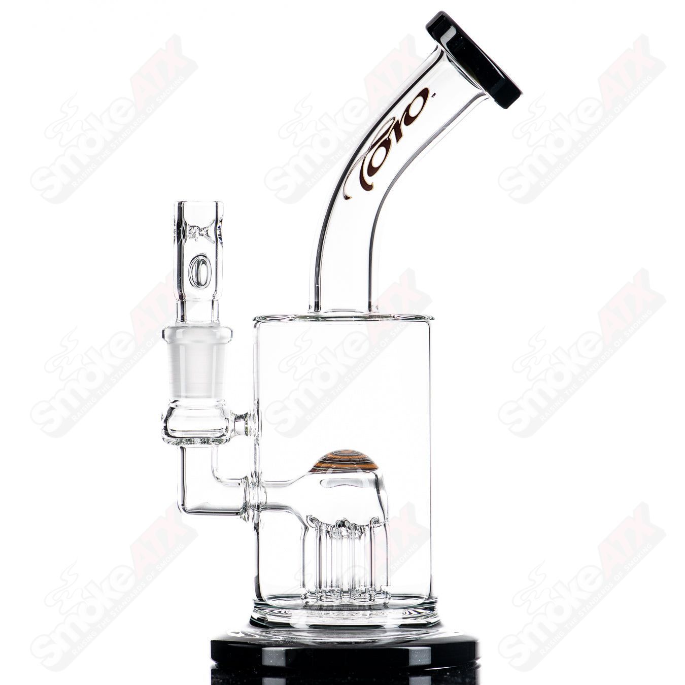 1 14mm Micro Tree w/ Worked Cap by Toro Glass - Smoke ATX