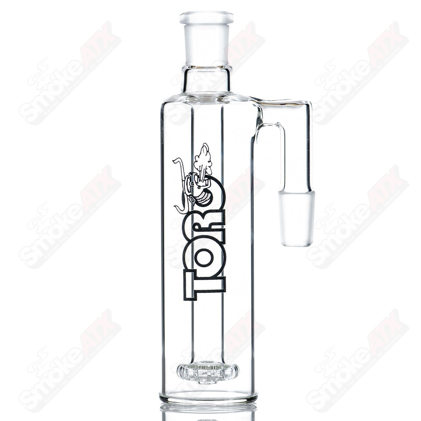 Toro Glass 18/18 Ashcatcher for glass bongs, durable clear glass with precise joint fittings, designed for smooth filtration.