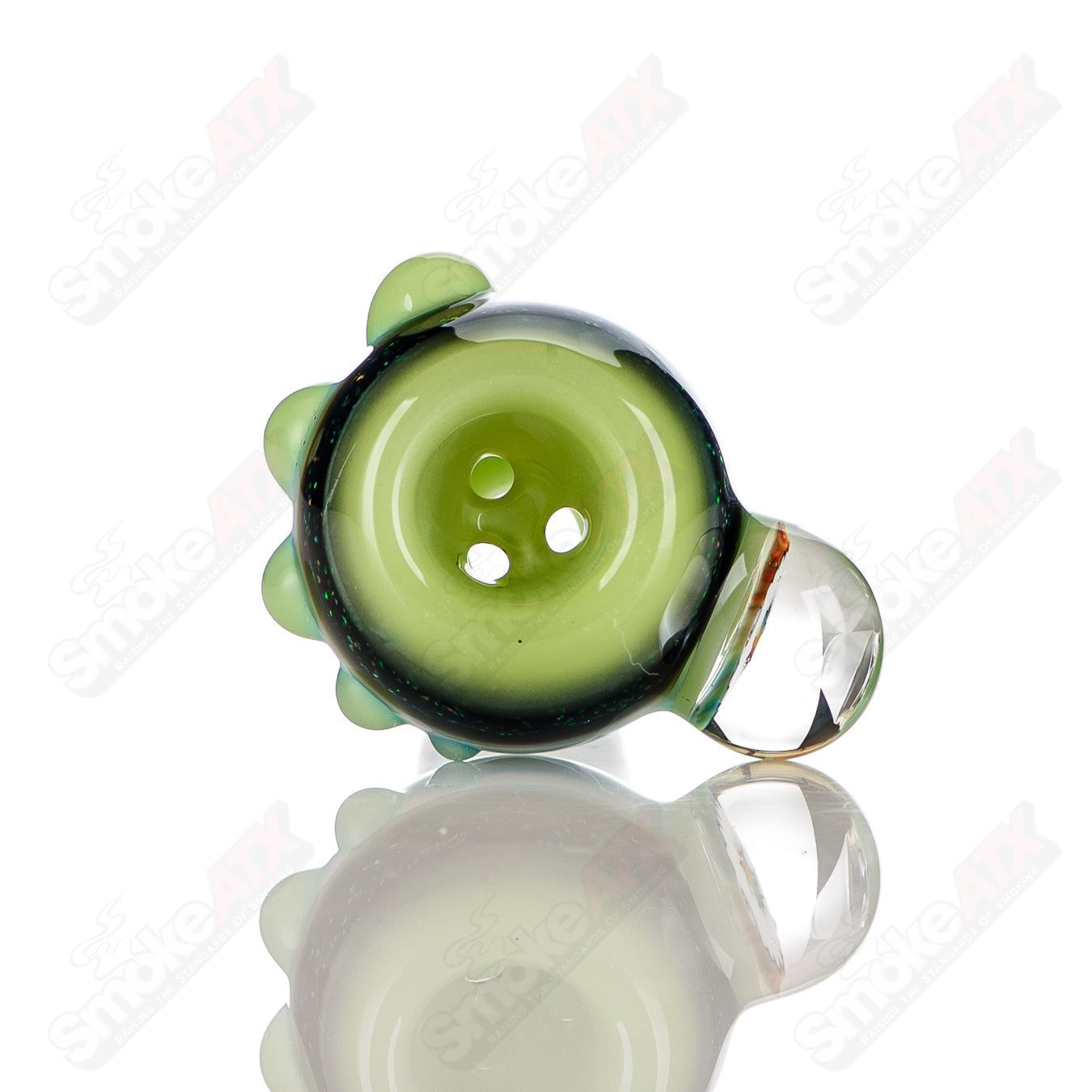 Color worked 18mm slide bowl by Jeremy from Oregon, handcrafted heady glass piece with vibrant design and smooth slide features.