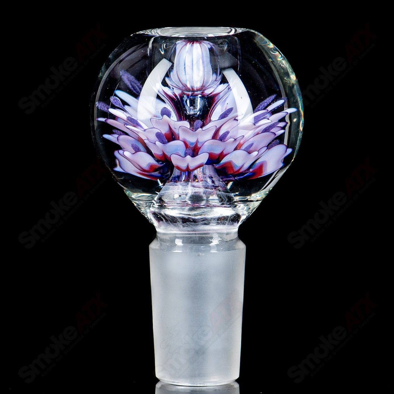 Swan Glass 18mm Flower Marble Bowl, a colorful heady glass bowl with floral marble design, suitable for smoking accessories.