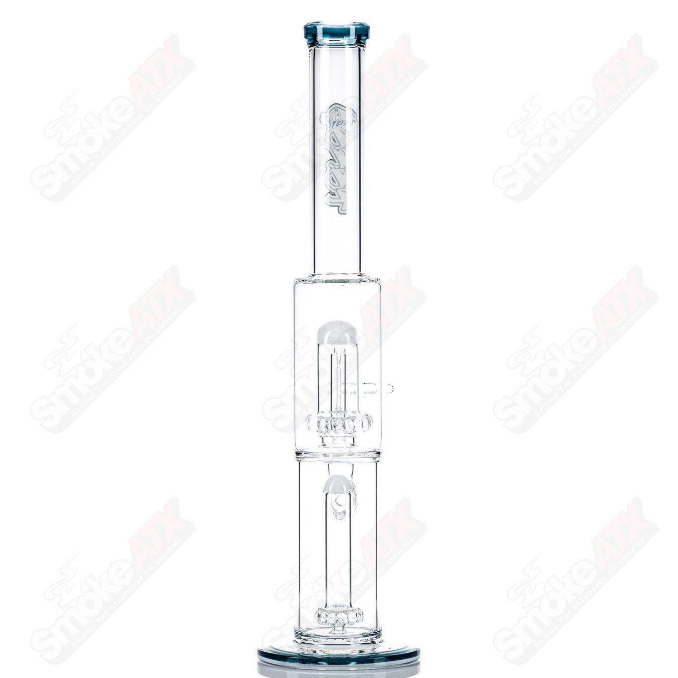 Toro Glass 18mm full-size straight glass tube with circular-to-circular design and reversal sections for smoking accessories.
