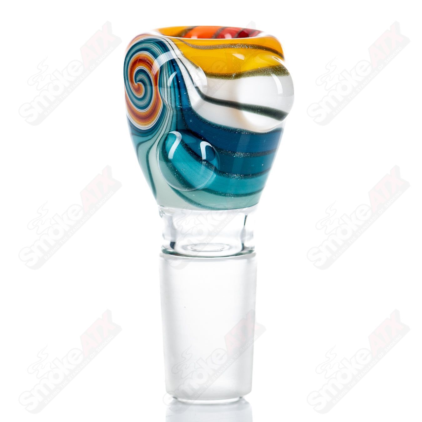 1 18mm Wig Wag Slide by Mitchell Glass - Smoke ATX