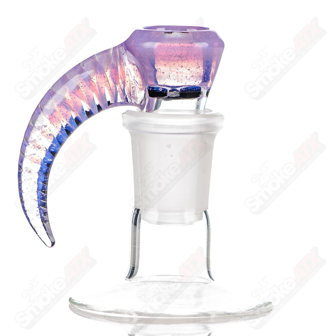 Colorful 18mm Worked Texas Tubes 4-Hole Slide by Texas Tubes, designed for Heady Glass bowls.