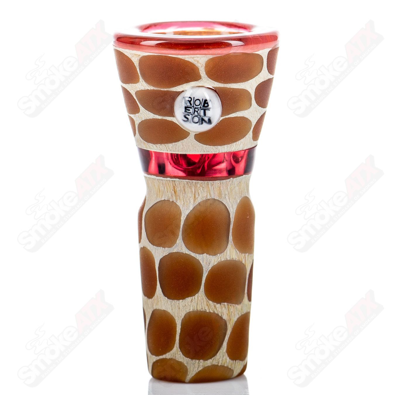 19mm Robertson Glass bowl for heady glass pipes, featuring clear glass with a smooth rounded shape and durable construction.