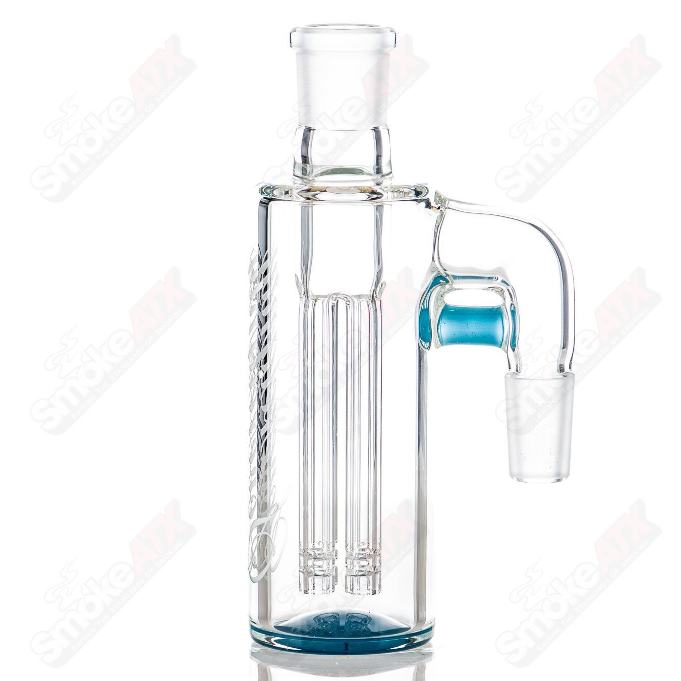 Sovereignty Glass 4-arm color accent ash catcher with vibrant glass arms designed for smoking pipes.