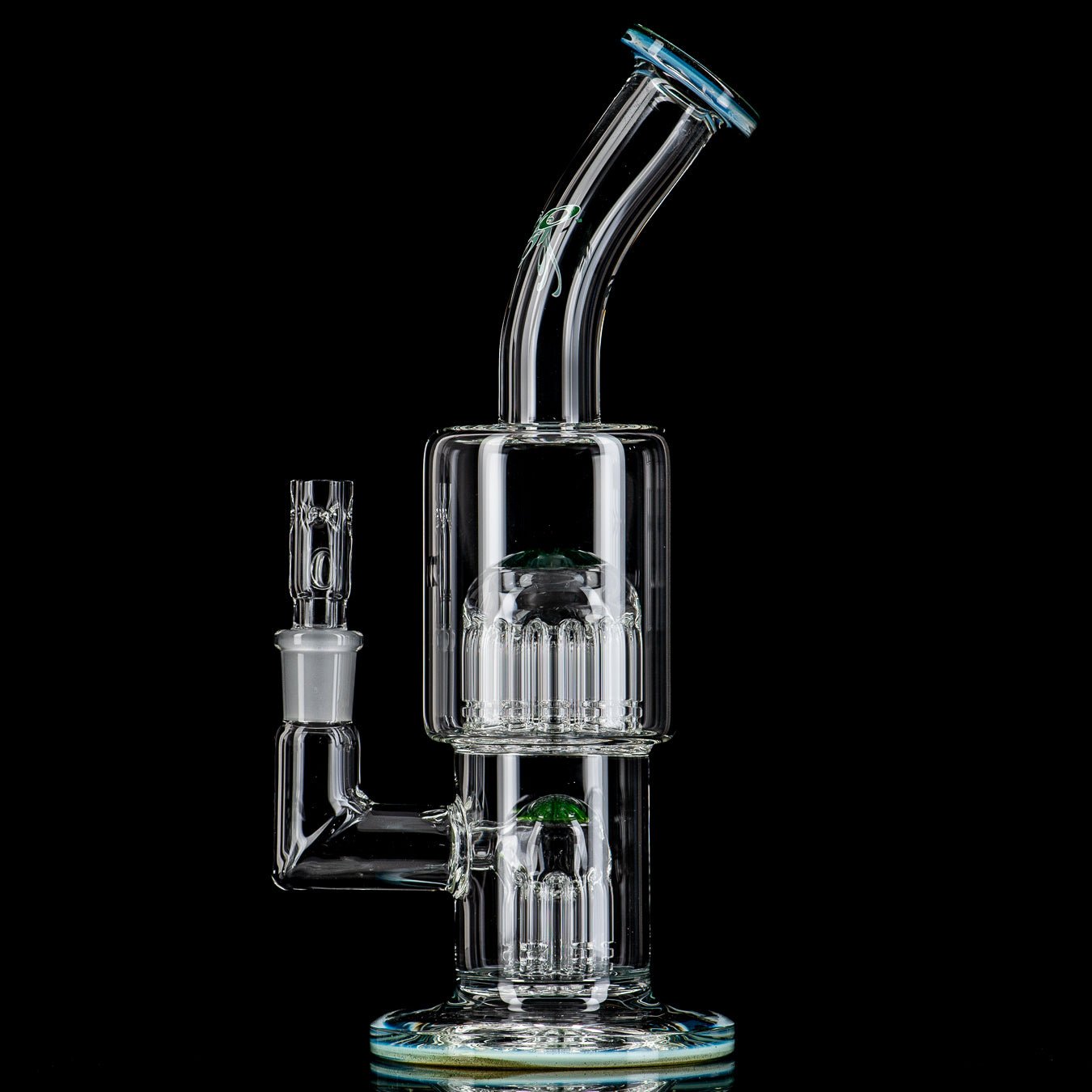 1 Double Micro 7/13 Arm Perc w/ Colored Caps by Toro Glass - Smoke ATX