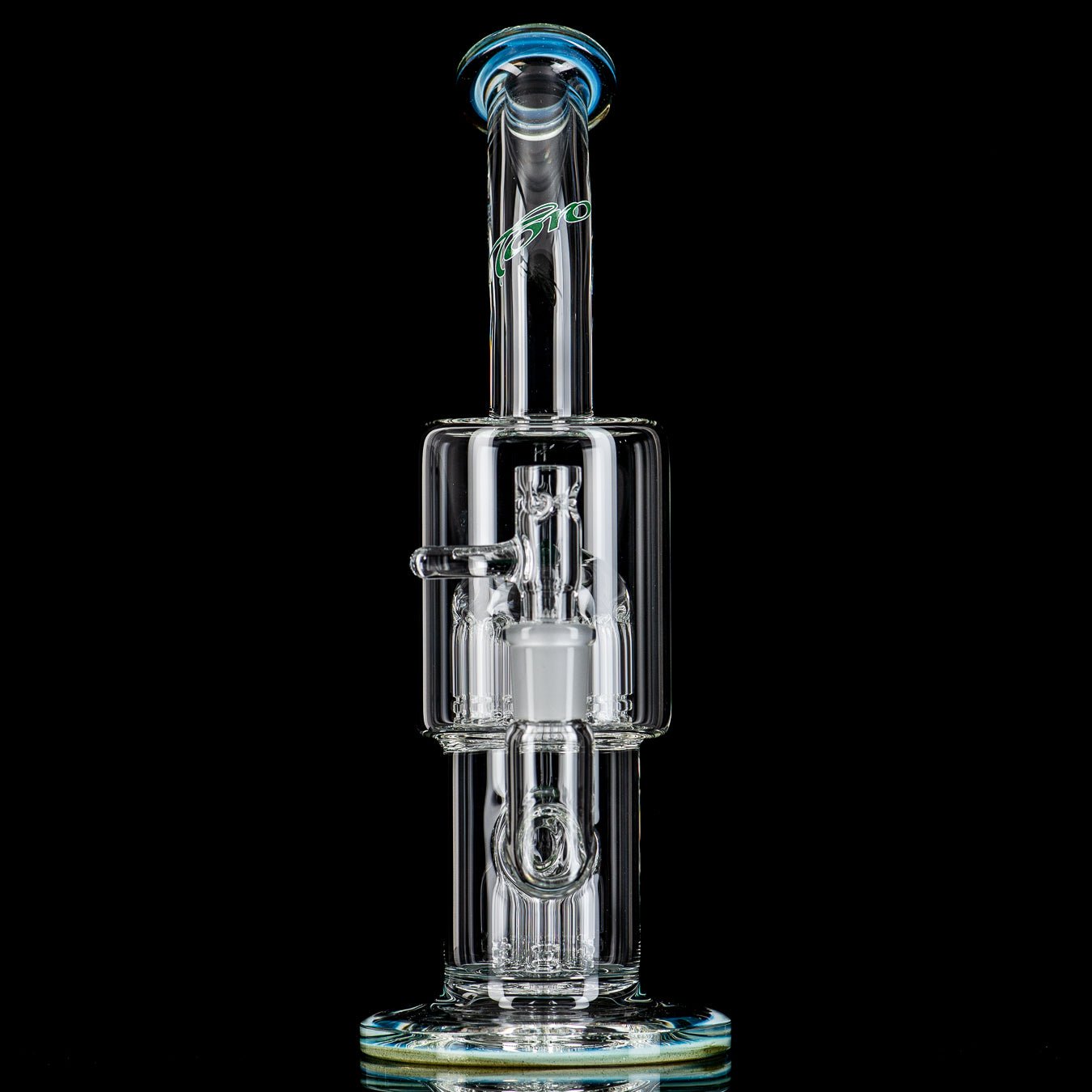 1 Double Micro 7/13 Arm Perc w/ Colored Caps by Toro Glass - Smoke ATX
