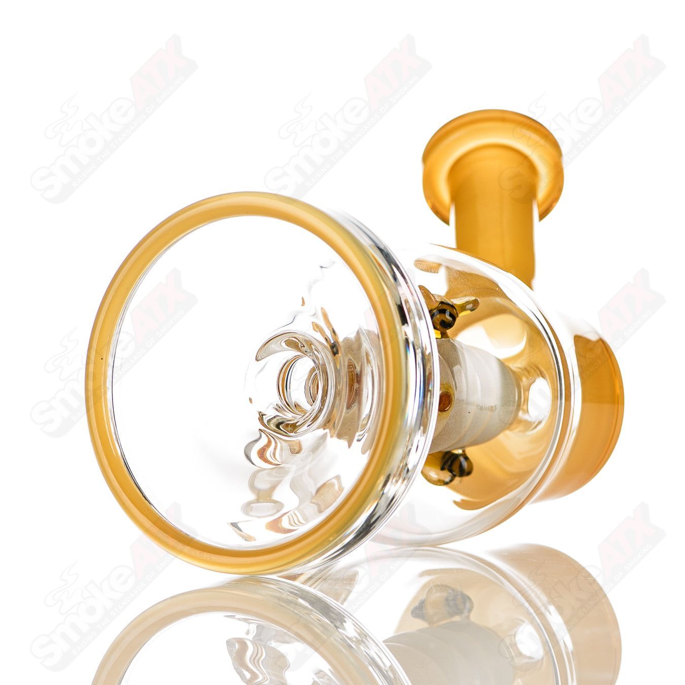 Joe P Glass Honeycomb Jammer heady glass bubbler with a honeycomb design and colorful accents.