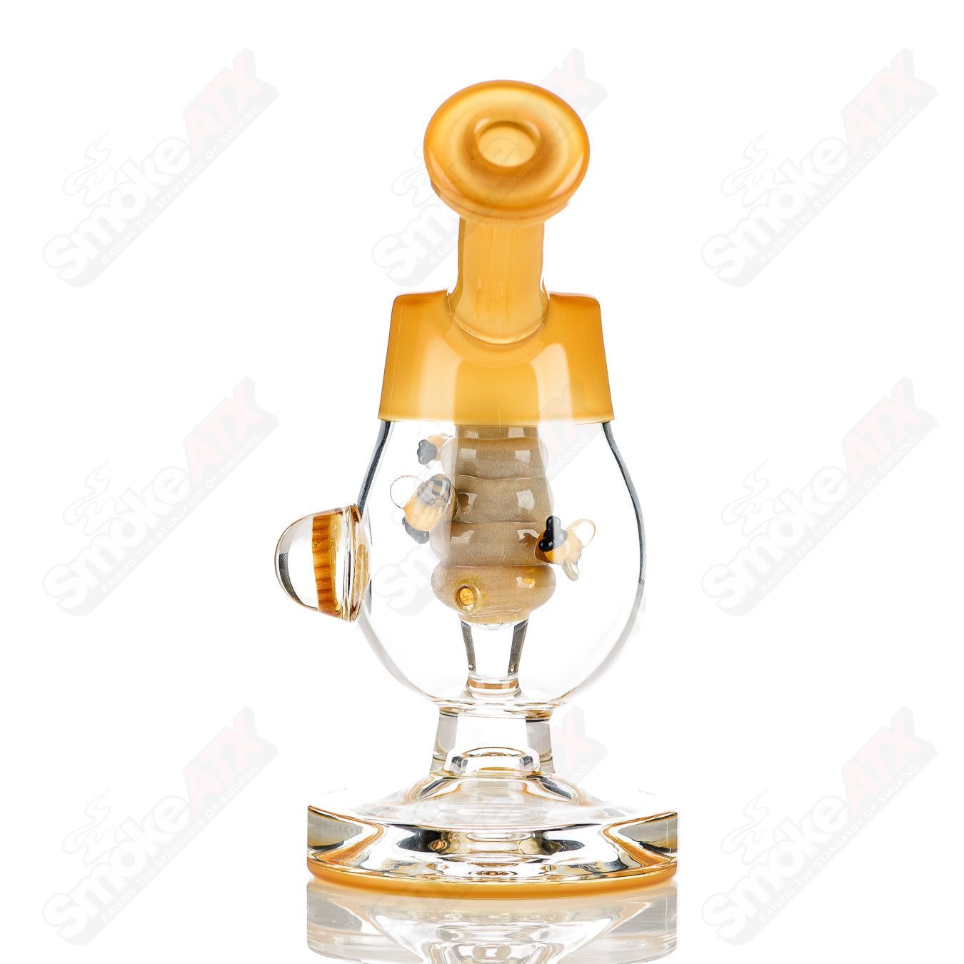 Joe P Glass Honeycomb Jammer Heady Glass Bubbler featuring a colorful honeycomb design and intricate glasswork.