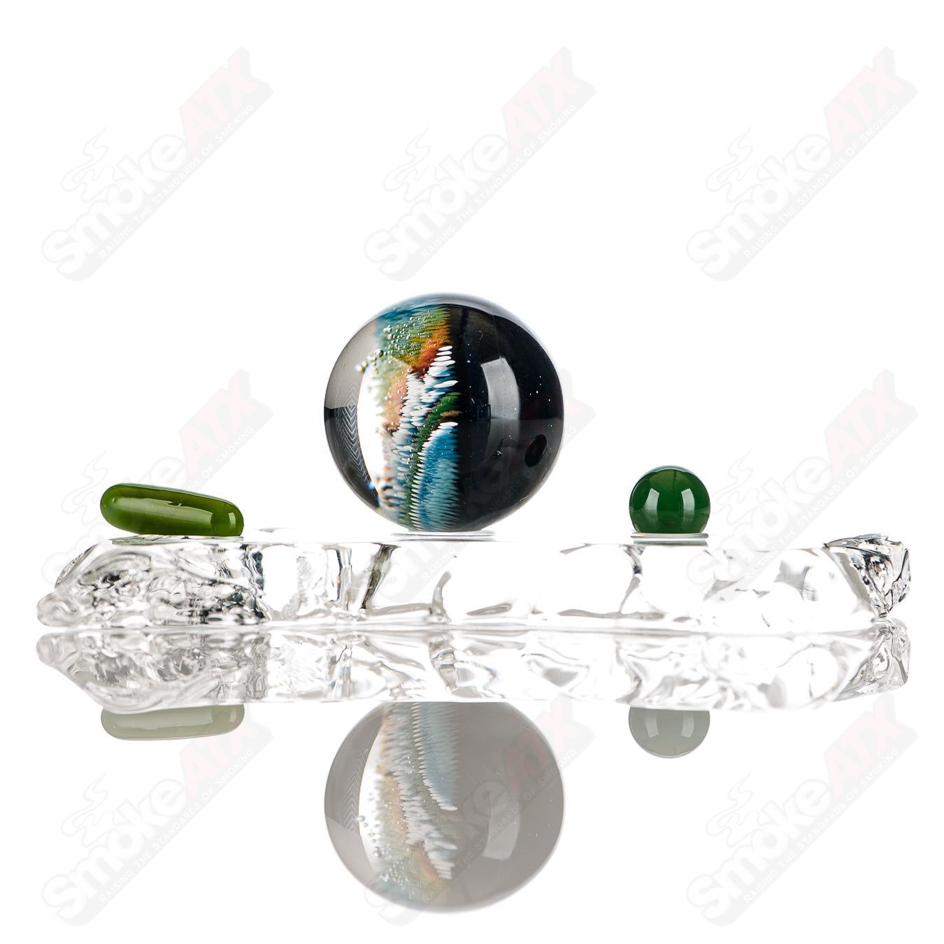 JH Glassworks Mountain Slurper Marble heady glass set featuring a vibrant marble design and intricate glasswork.