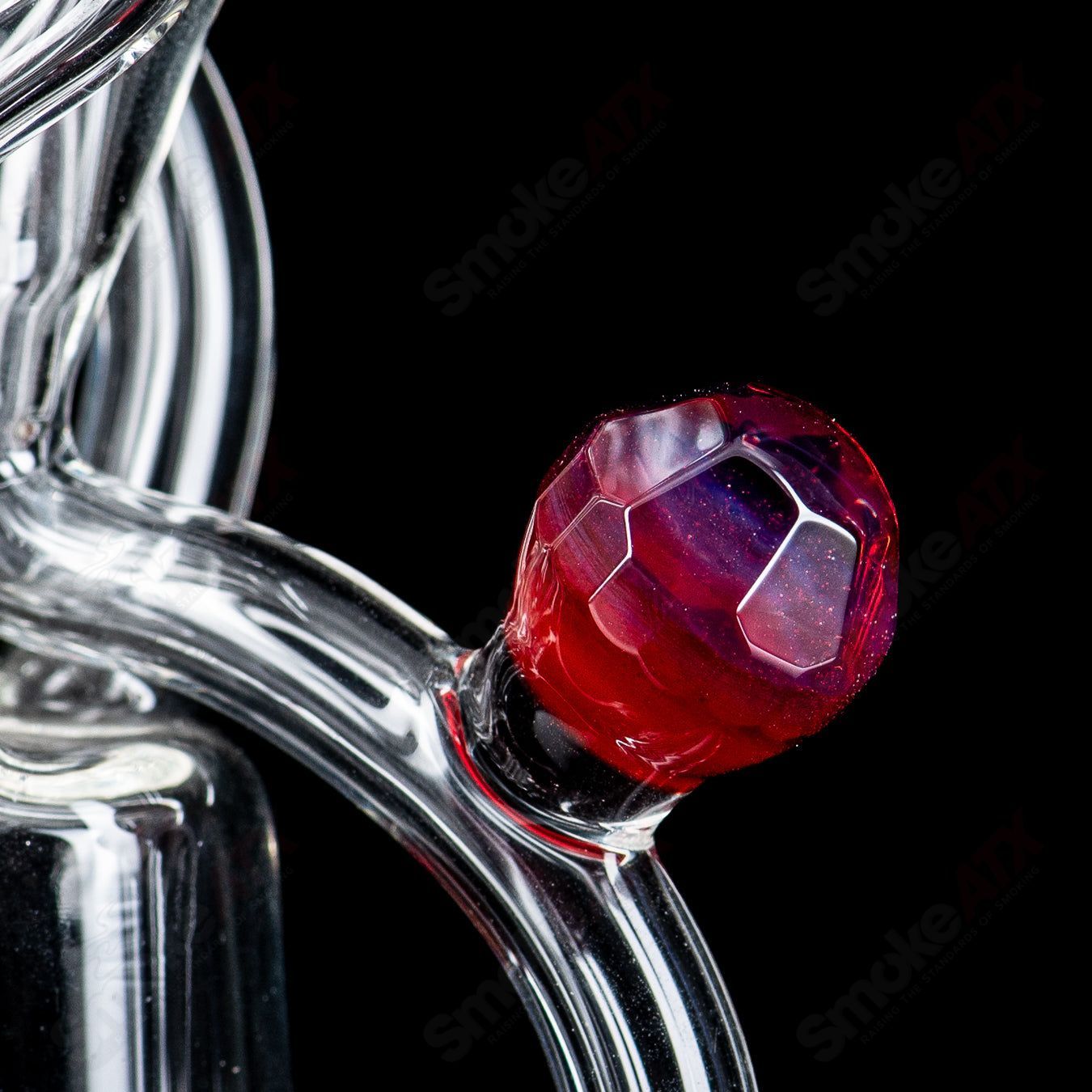 1 NJR Faceted Spinner Recycler w/ Opal - Smoke ATX