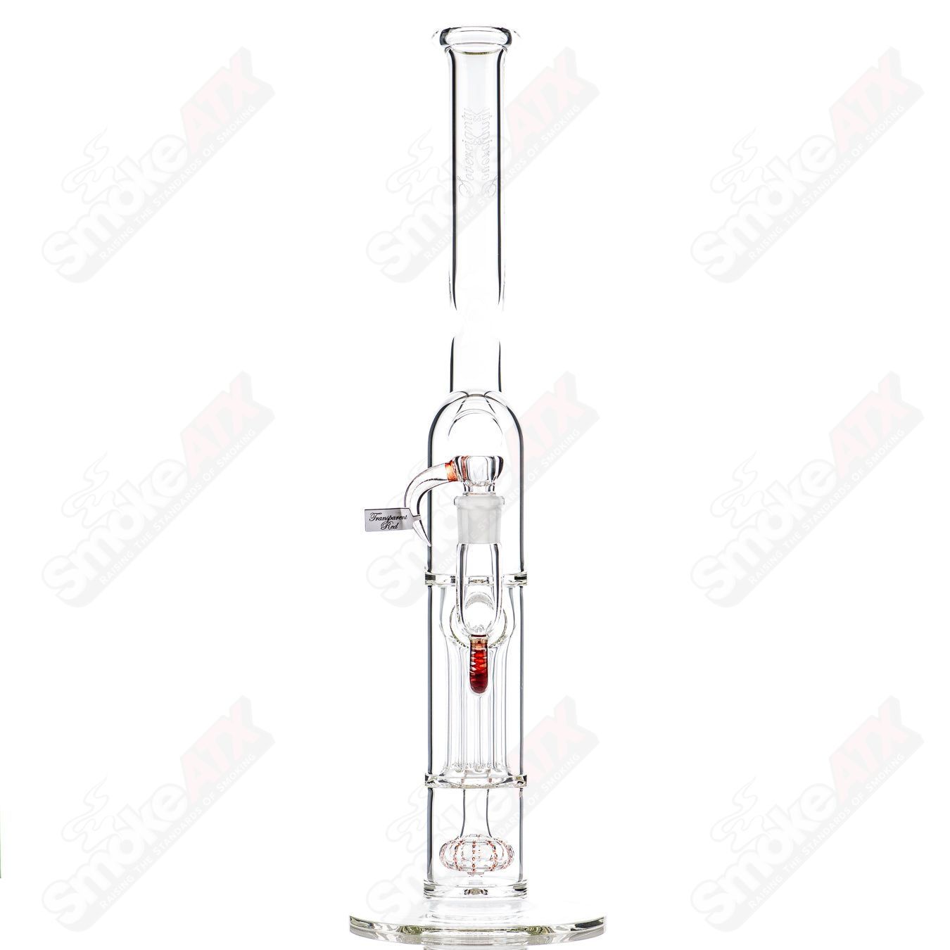 Sovereignty Glass straight tube heady glass bong with pillar design, solid foot, and partial accent for a stylish, functional piece.