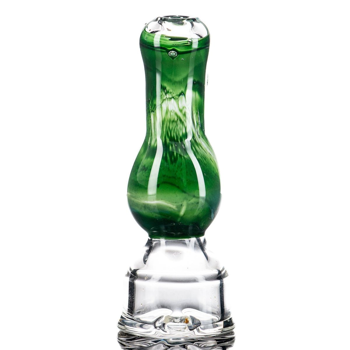 Puffco Dry Top by Nobody Glass, clear glass vaporizer top with intricate design, for Puffco devices.