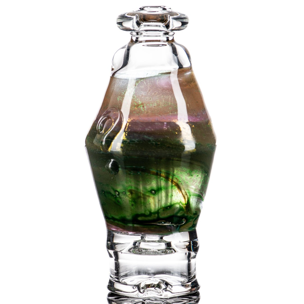 Puffco Wet Top glass attachment by Nobody Glass for Puffco vaporizers, featuring clear glass with intricate design details.
