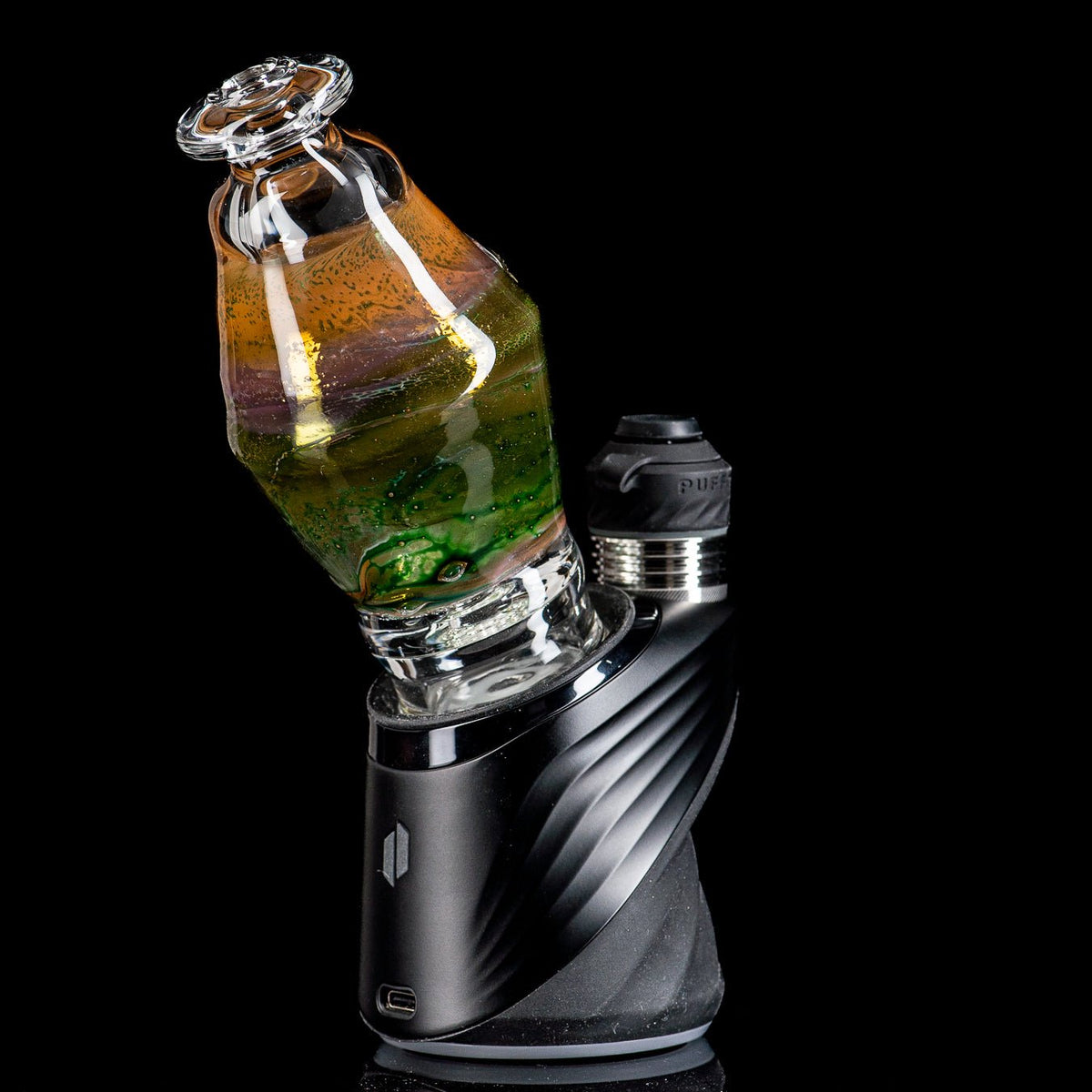 Puffco Wet Top glass accessory by Nobody Glass, designed for Puffco devices, featuring clear glass with intricate detailing.
