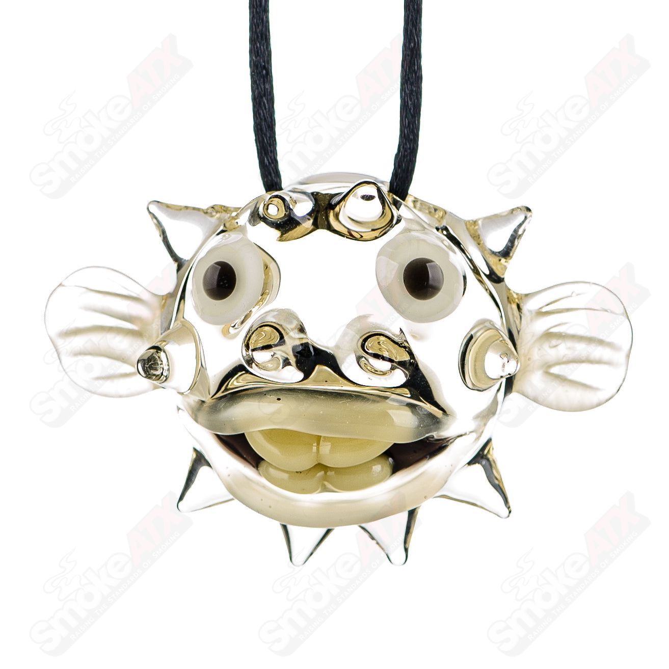 Chadd Lacy Glass Puffer Pendant, colorful heady glass pendant with intricate design and vibrant glasswork.