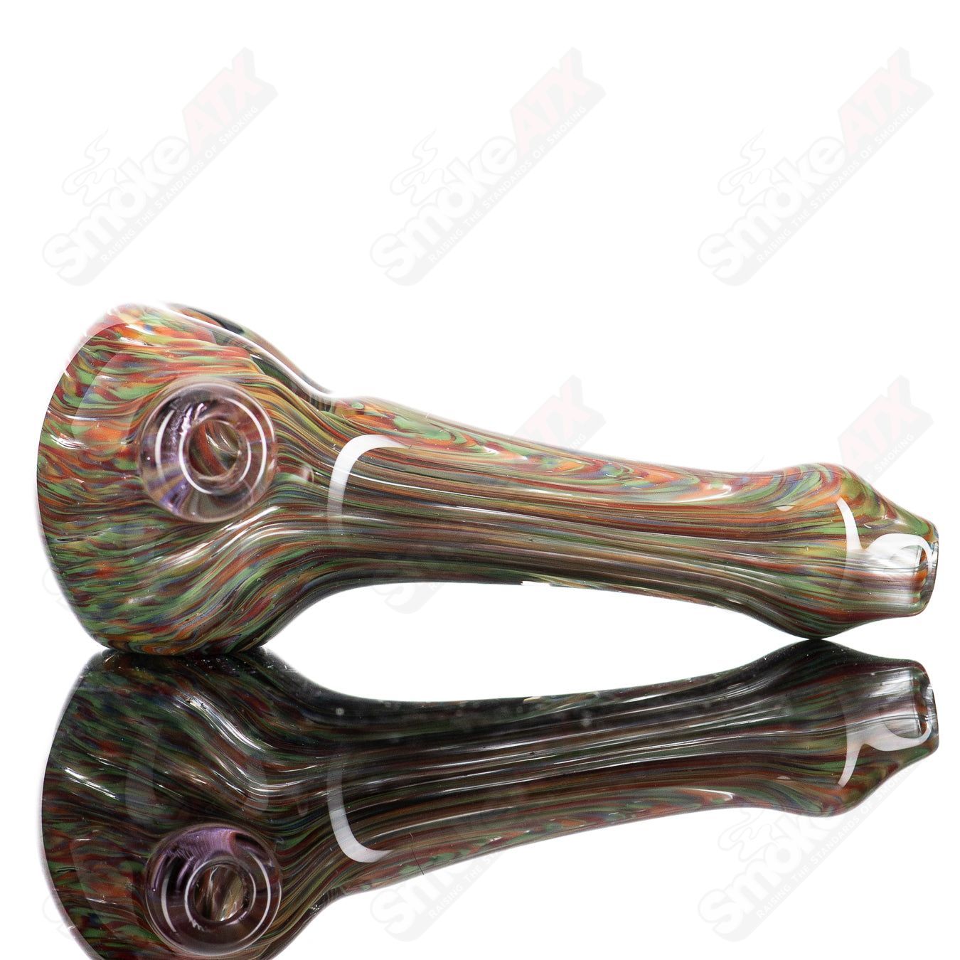 1 Rainbow Grit Reversal Spoon by JMK Glass - Smoke ATX