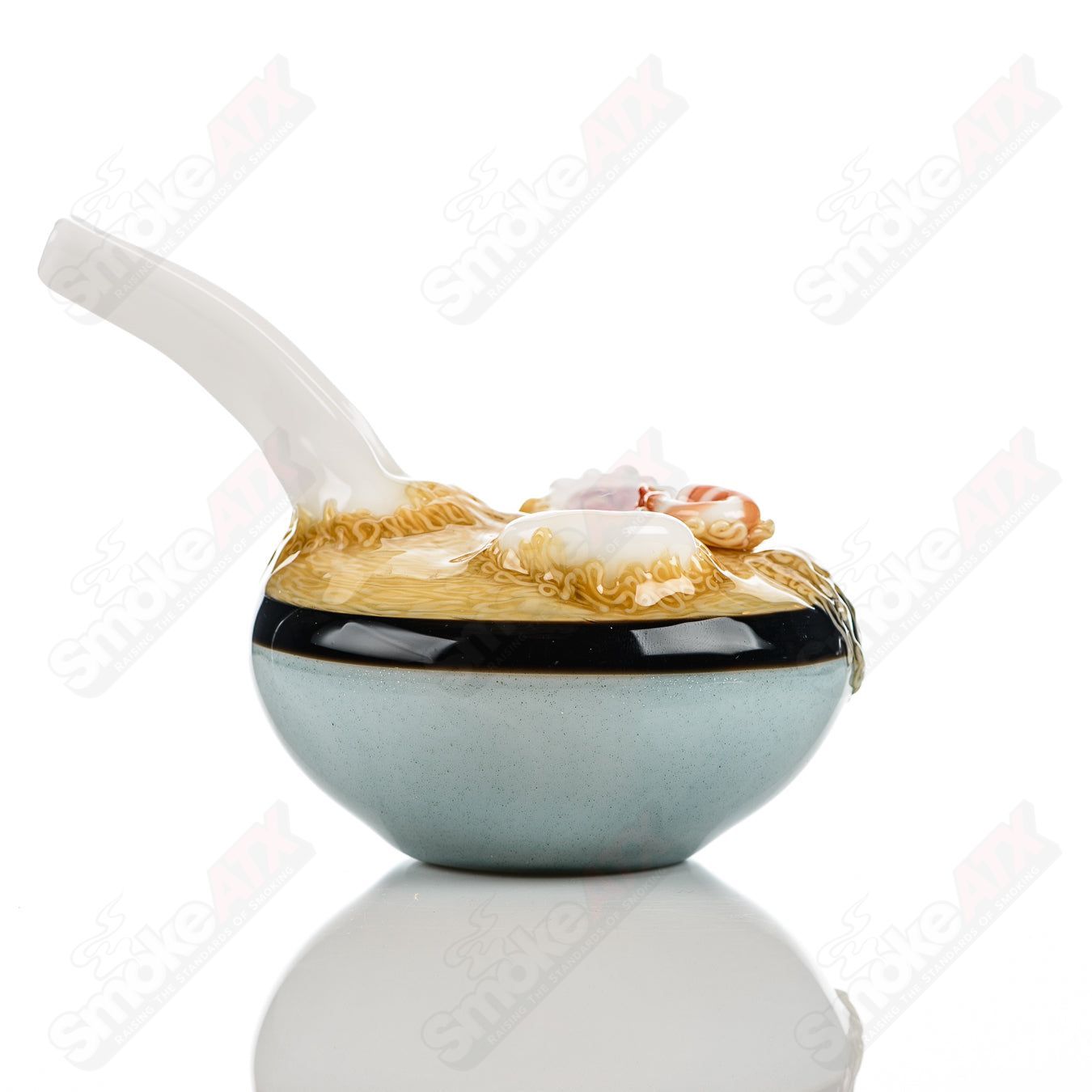 Dojo Glass Ramen Rig Heady Glass concentrate rig with colorful glass design and intricate details for dabbing.