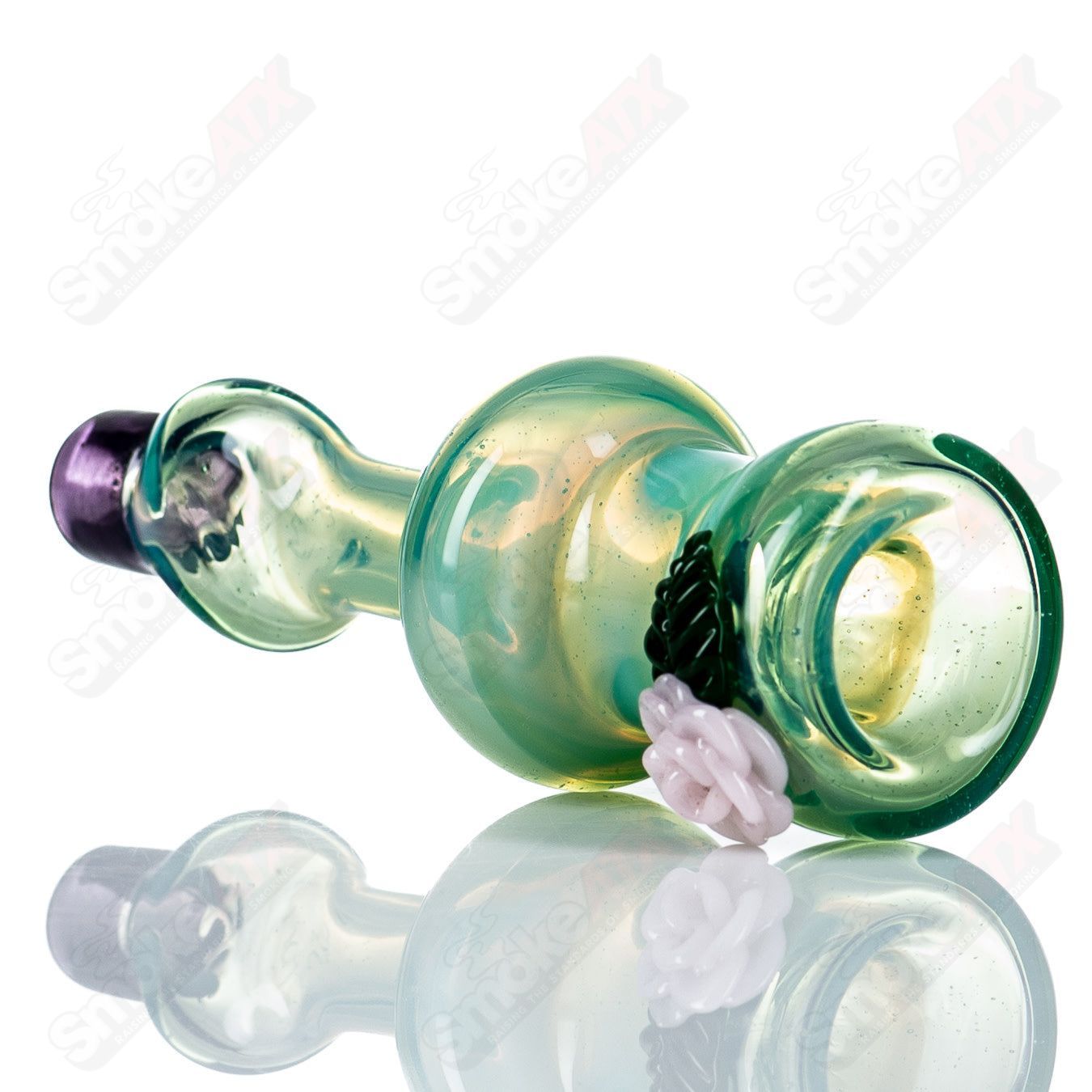 Glass Rose Chillum by Chillery Bogart, a colorful, handcrafted chillum pipe with rose design and smooth glass finish.