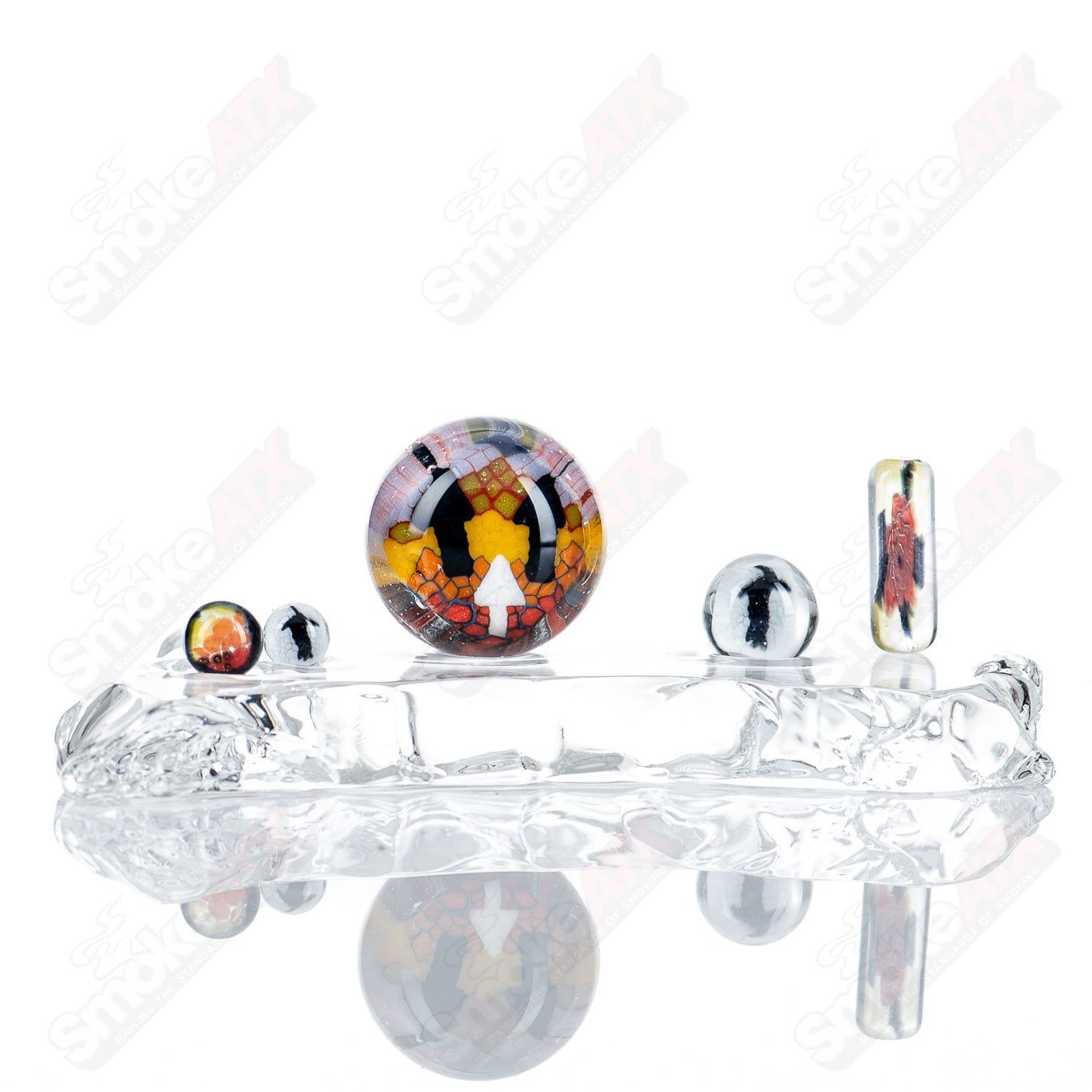 Cap’n Crunk Heady Glass Slurper Set Crunklestein with vibrant colors and intricate glasswork, perfect for dabbing and concentrates.
