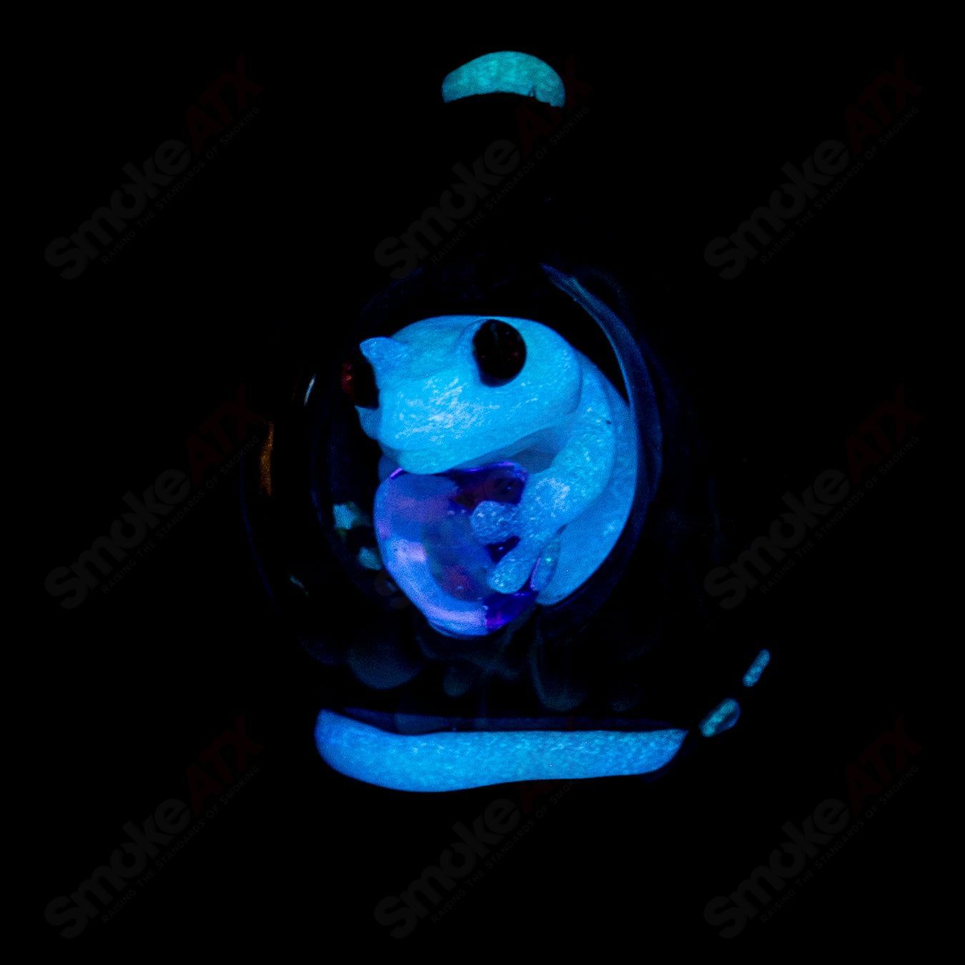 Kengtaro Glass Tier 4 Gecko Pendant, heady glass jewelry featuring a detailed multicolored gecko design.