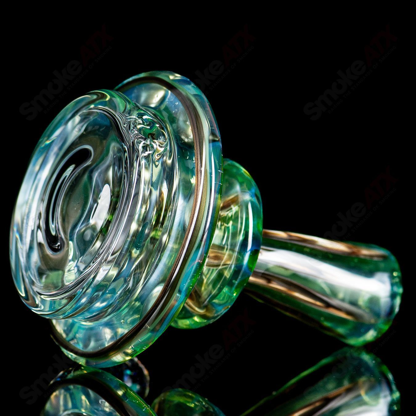 Colorful UV-activated Puffco Dry Top by Geoff Made Glass featuring a full pattern design for heady glass enthusiasts.