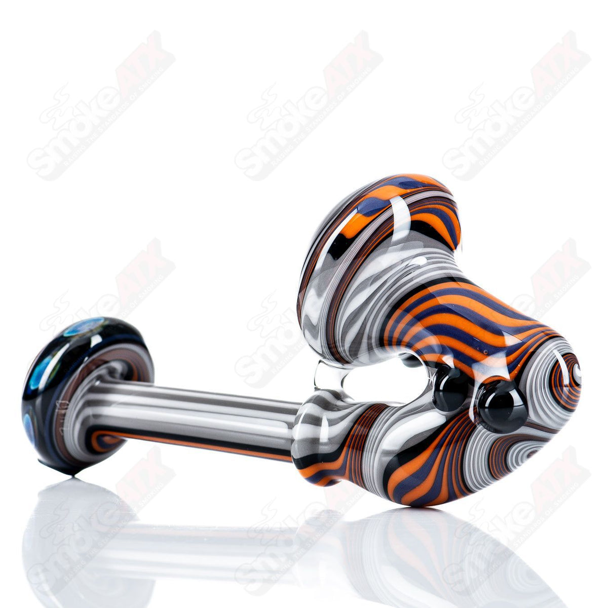 Glass Wig Wag Dry Pipe by Chaz Pyle featuring a colorful, intricate design and a smooth mouthpiece for easy use.
