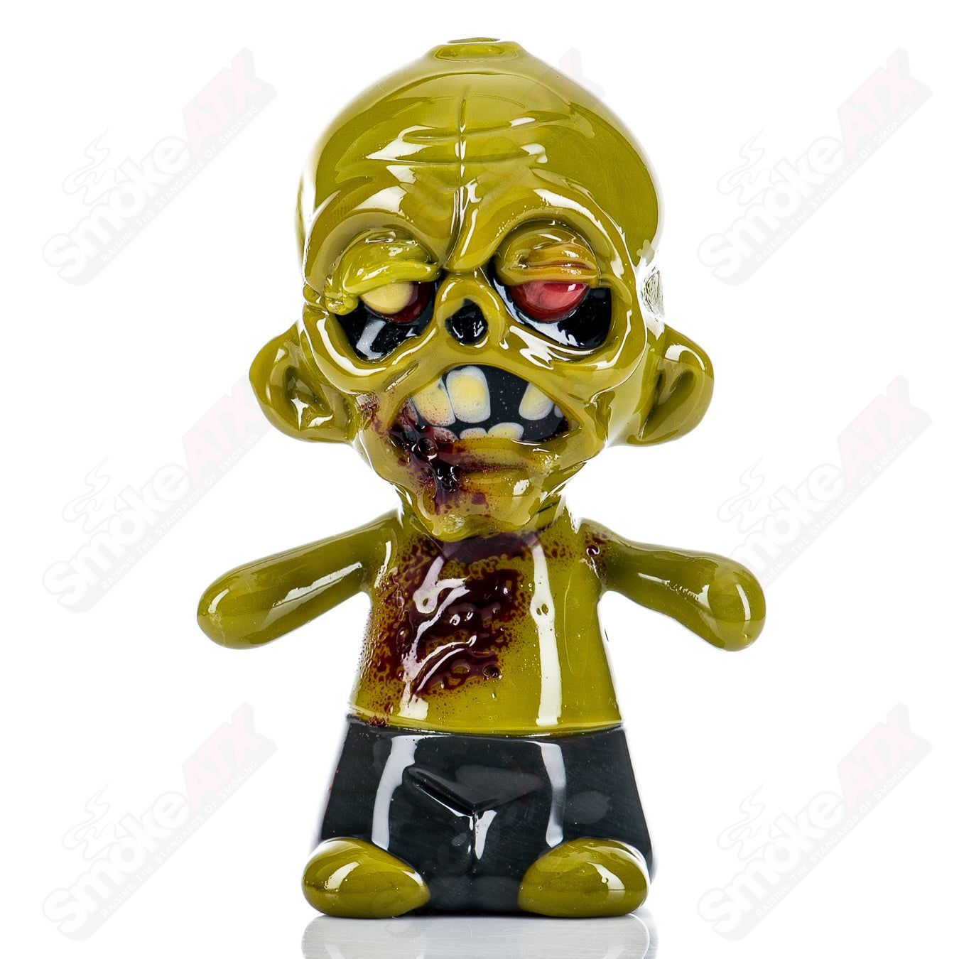Ghost Zombie Hand Pipe, a heady glass hand pipe featuring a detailed zombie hand design for smoking.