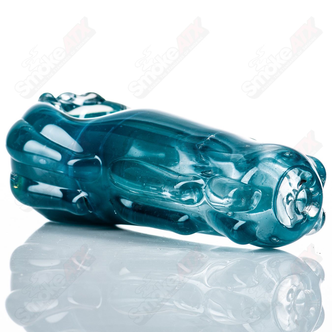 Glass pipe named Spoon Glass by Nobody, featuring a clear glass design with a smooth, rounded bowl and a straight neck.