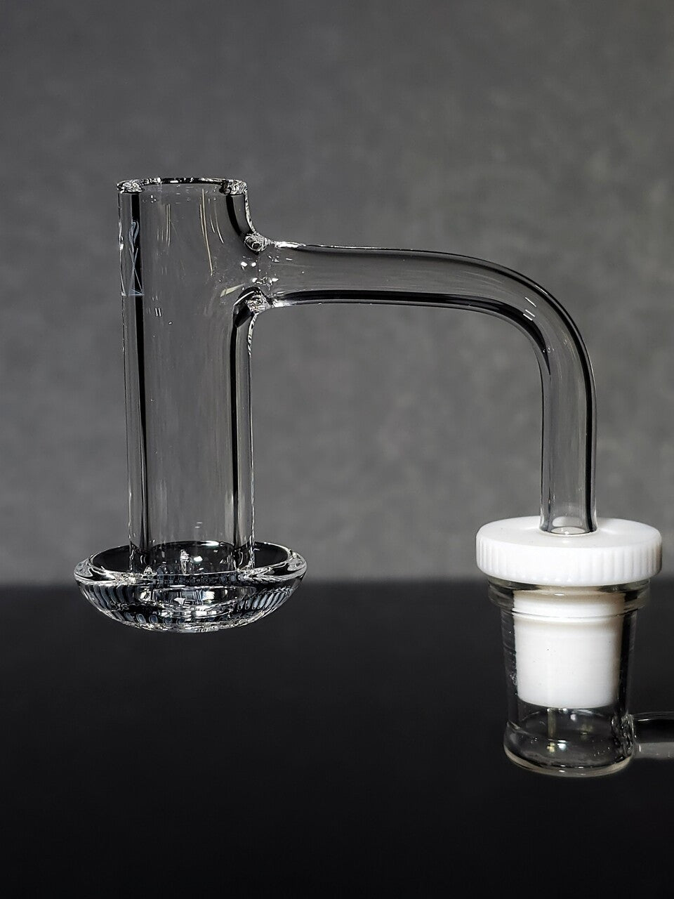 20mm hybrid quartz glass piece from Victory Glassworks, model 10/45 G5, with clear, smooth glass surface and precise craftsmanship.
