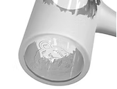 Glass Banger with 10/45 Silhouette Bear design by Bear Quartz, featuring clear quartz construction and detailed bear silhouette artwork.