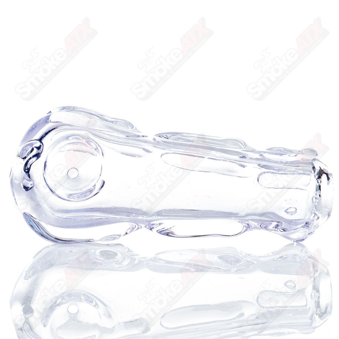 Glass pipe called the Spoon Glass by Nobody, featuring a clear, rounded bowl and smooth glass construction.