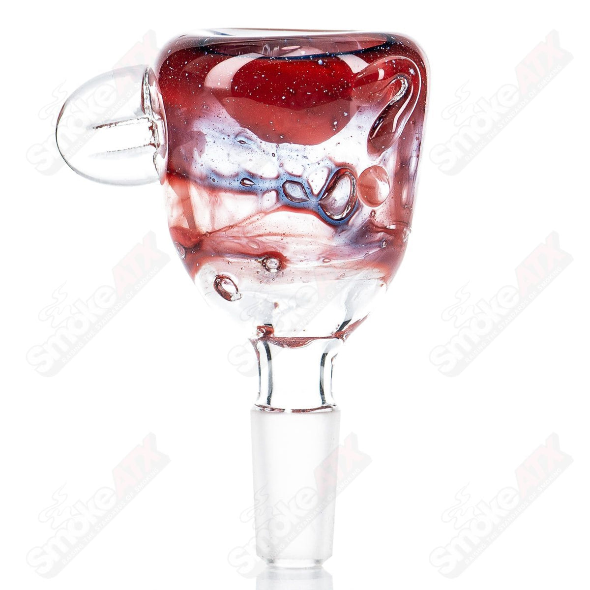 14mm slide glass bowl by Nobody, clear glass with a smooth rounded shape, designed for use with smoking pipes.