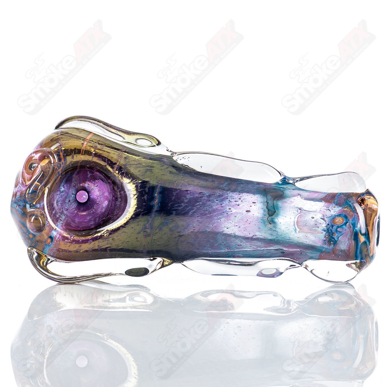 Glass pipe called Spoon Glass by Nobody, featuring a clear glass design with a rounded bowl and sleek shape for smoking.