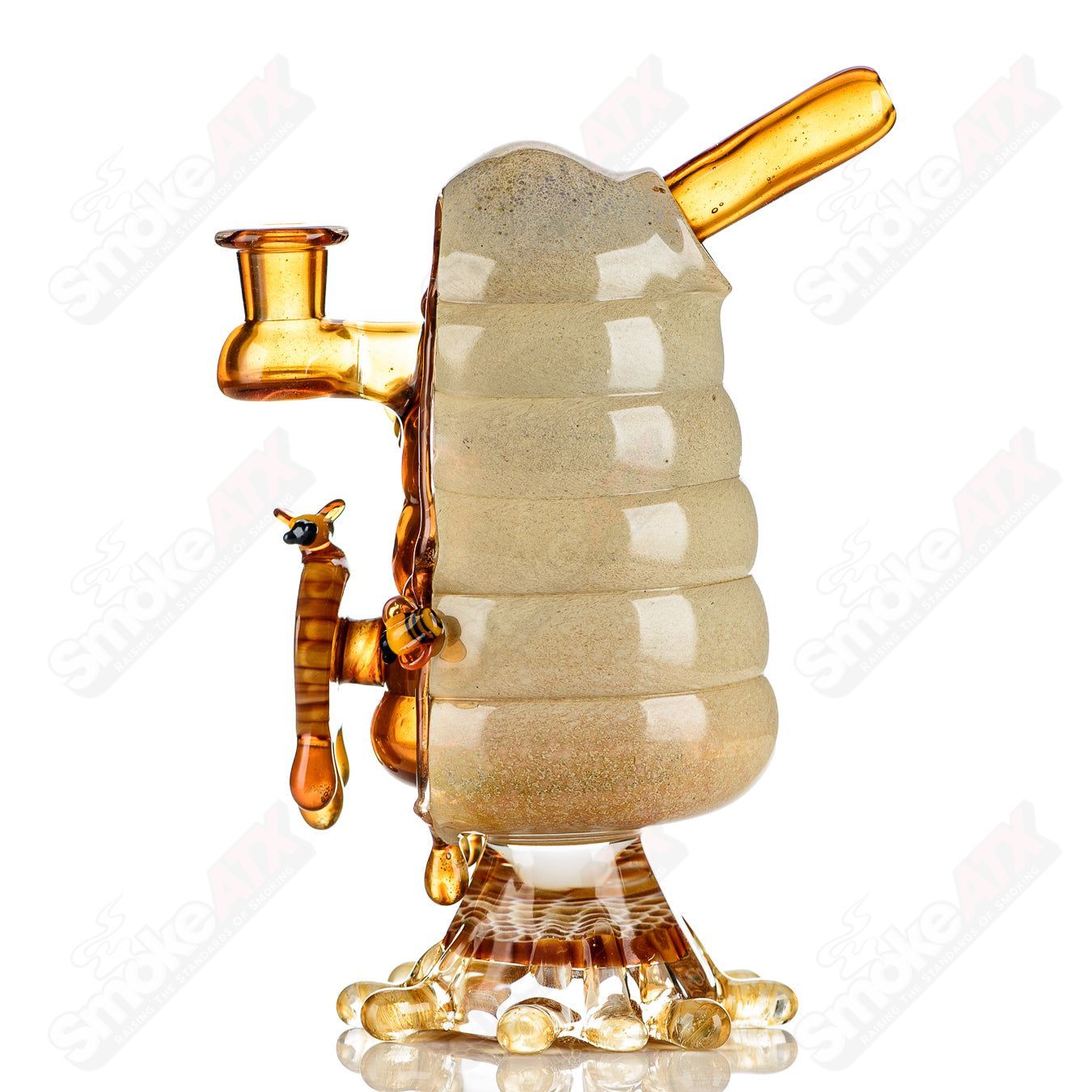 Joe P Glass 1/2 Hive Honeycomb Set, heady glass bubbler with 12 honeycomb-shaped sections, intricate and colorful design.