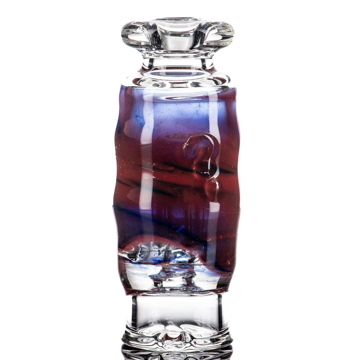 Puffco Wet Top by Nobody Glass, clear glass Puffco dabber top with intricate design for vapor device accessories