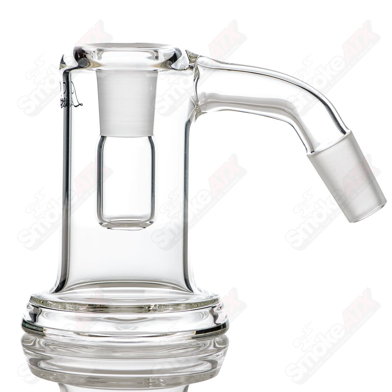 Leisure Glass 14/45 Drycatcher glass featuring calligraphy logo and clear, smooth surface designed for leisure drinking.