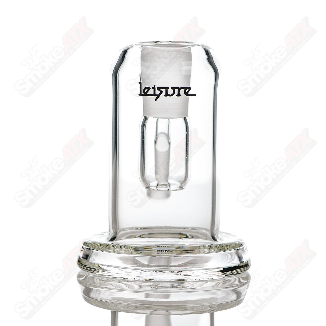 Leisure Glass 14/45 Dry Catcher Classic Logo leisure glass with clear design and printed logo on smooth glass surface