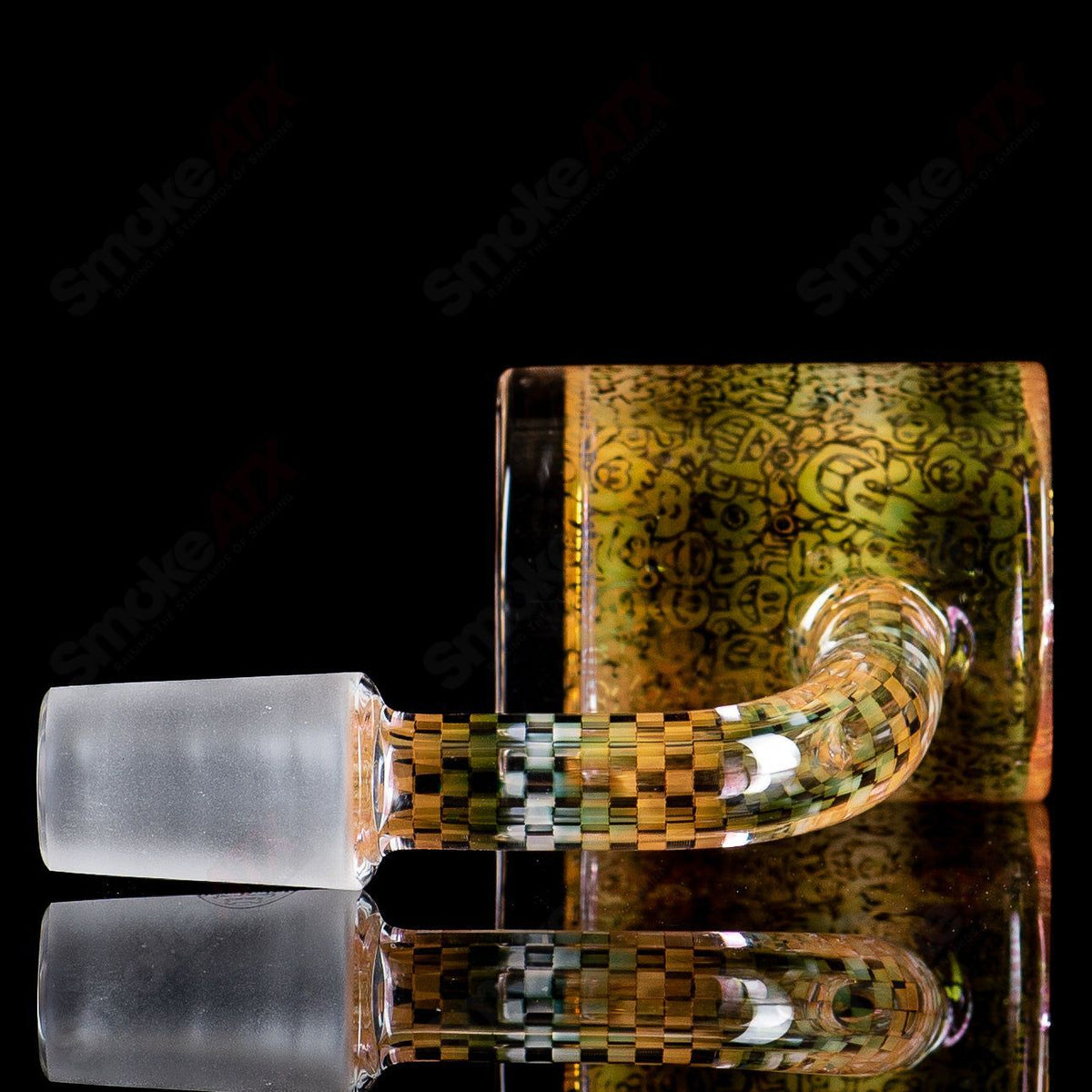 Quartz binary banger from Trevy Metal x Quave x Mothership Glass heady glass collection, featuring intricate design and clear quartz material.