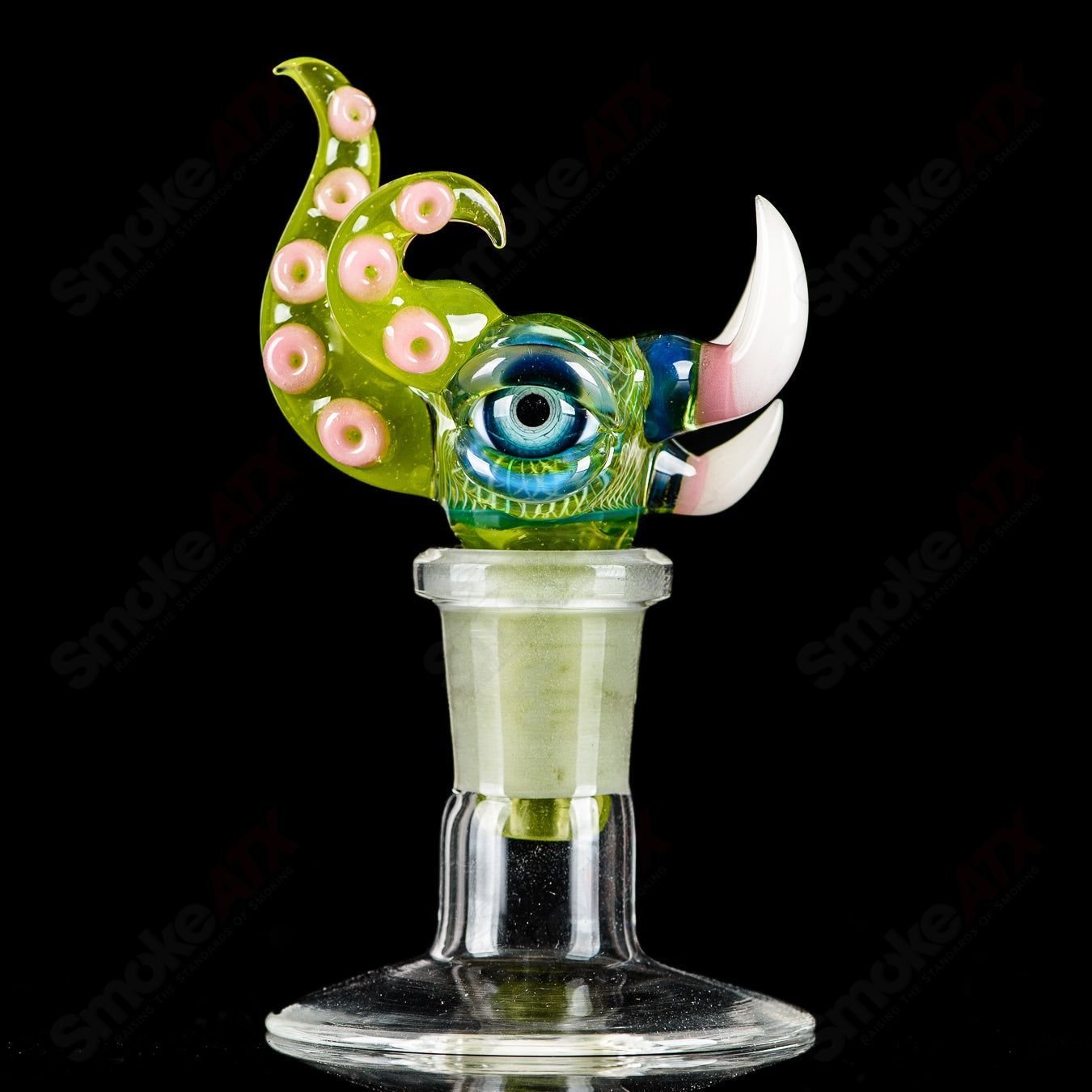 Salt Glass 14mm 3-Hole Slide Dosa bowl made of salt glass, featuring a stylish design and three-hole slide for smooth operation.