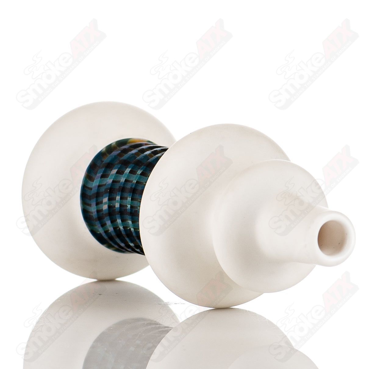 14mm carved glass bowl by Pa Jay featuring intricate patterns, designed for versatile use in smoking setups.