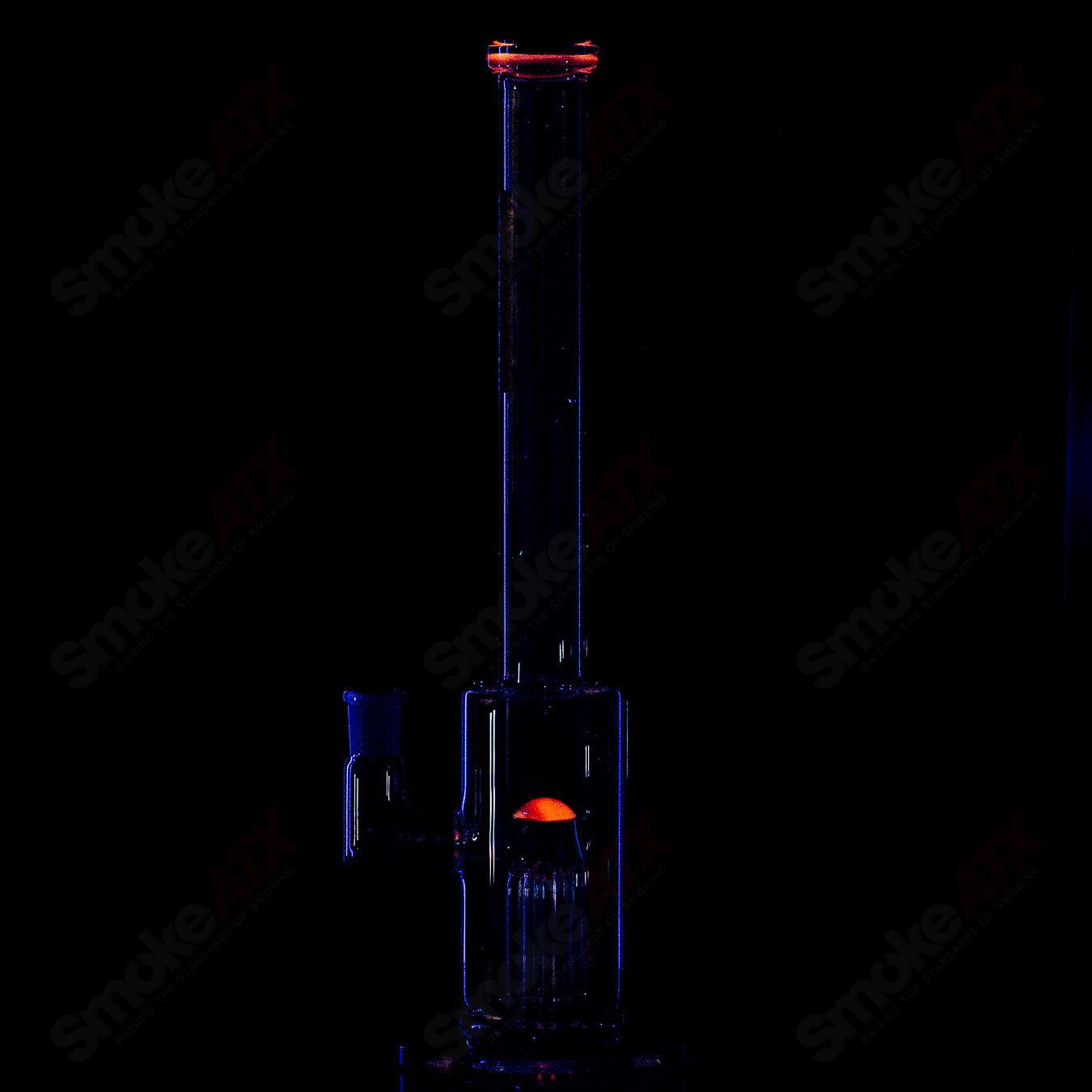 Toro 14mm mini tree straight glass tube with colorful accents, featuring detailed glass artwork and a clear straight design.