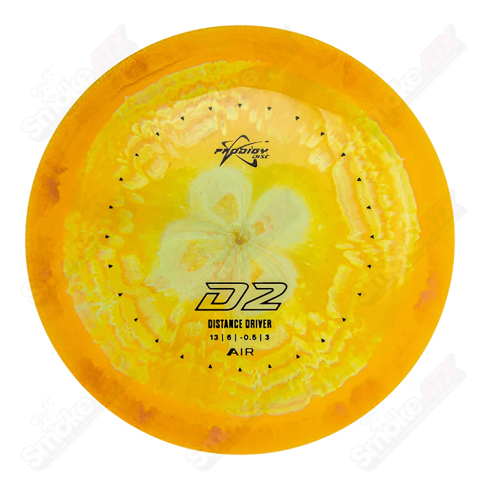 160 - 164g Orange/Yellow D2 Distance Driver Disc - AIR Spectrum Plastic Prodigy Disc - Smoke ATX