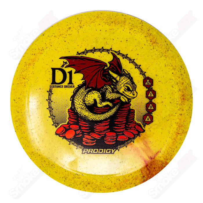 170 - 174g D1 Yellow Distance Driver Disc (Dragon's Hoard Stamp) - Reblend Plastic Prodigy Disc - Smoke ATX
