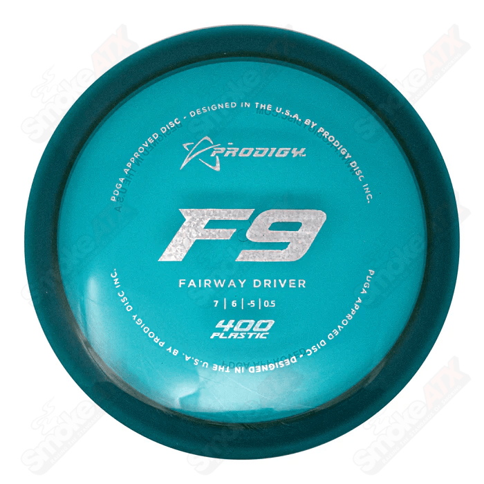 170 - 175g F9 Teal Fairway Driver Disc (Old Stamp) - 400 Plastic Prodigy Disc - Smoke ATX
