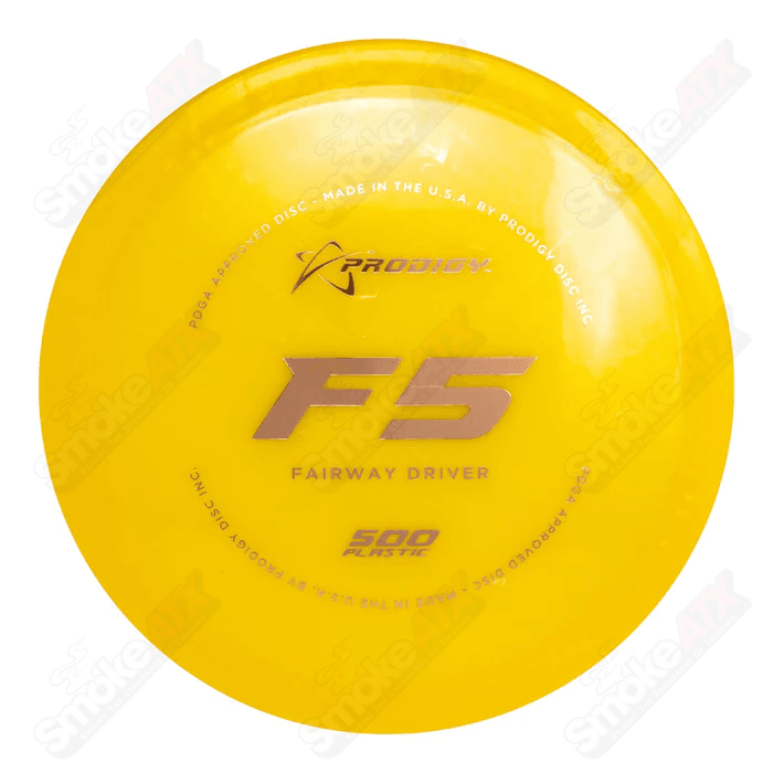 170 - 176g Yellow F5 Fairway Driver Disc - 500 Plastic Prodigy Disc - Smoke ATX