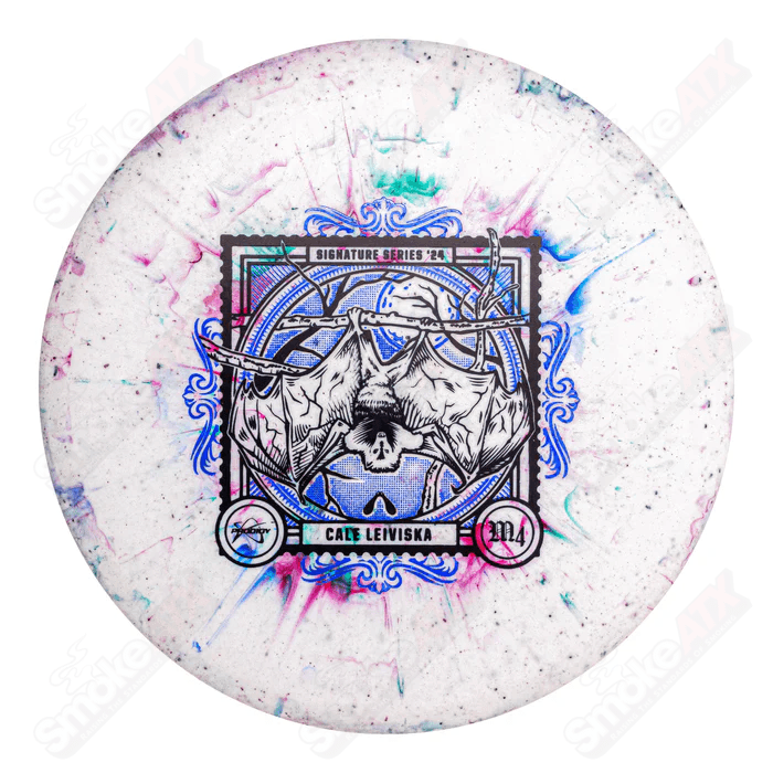 177 - 180g M4 Blue/Red Disc - Cale Leiviska 2024 Signature Series - 300 Fractal Plastic Prodigy Disc - Smoke ATX