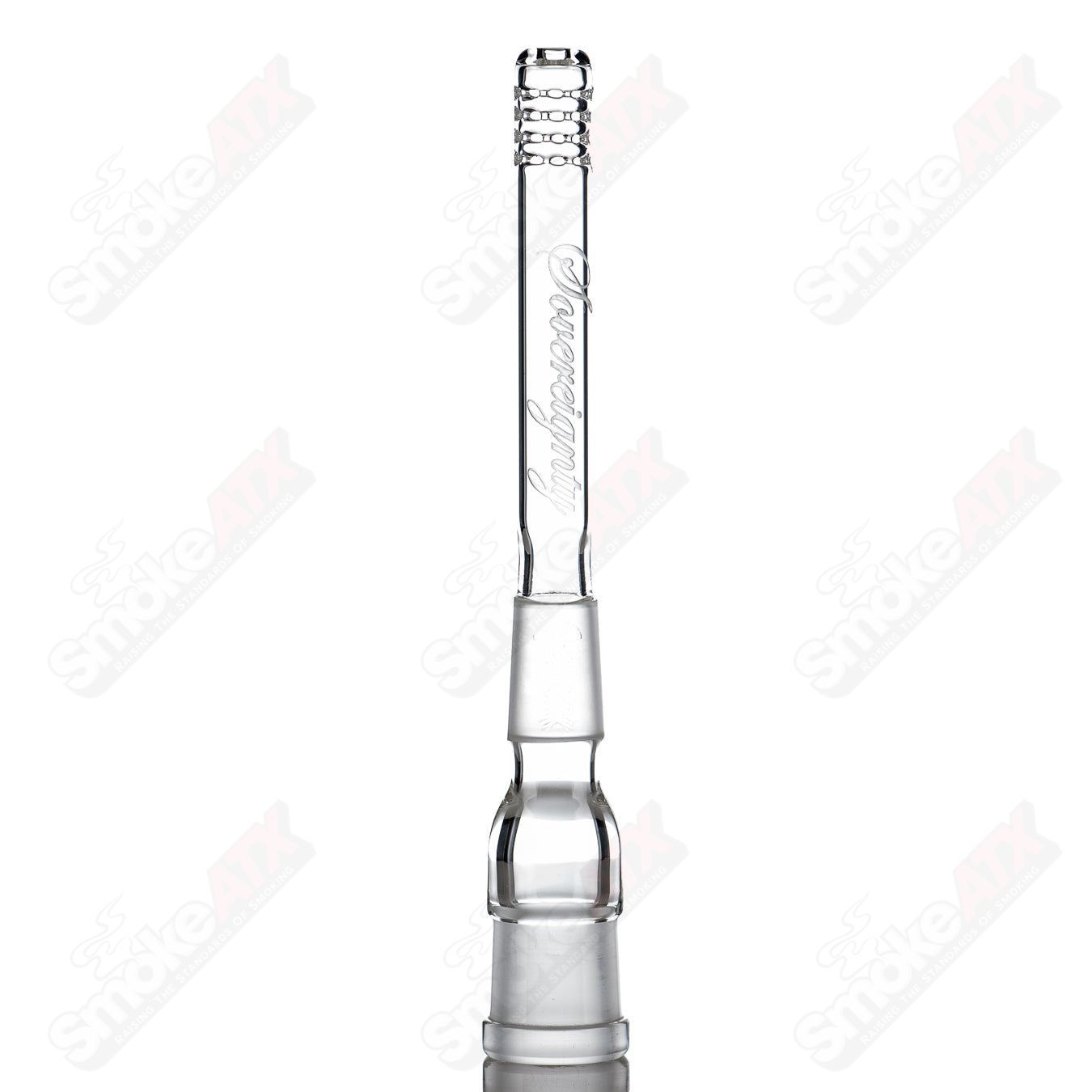 18/18mm 4" 180 Gridded Downstem Sovereignty Glass - Smoke ATX