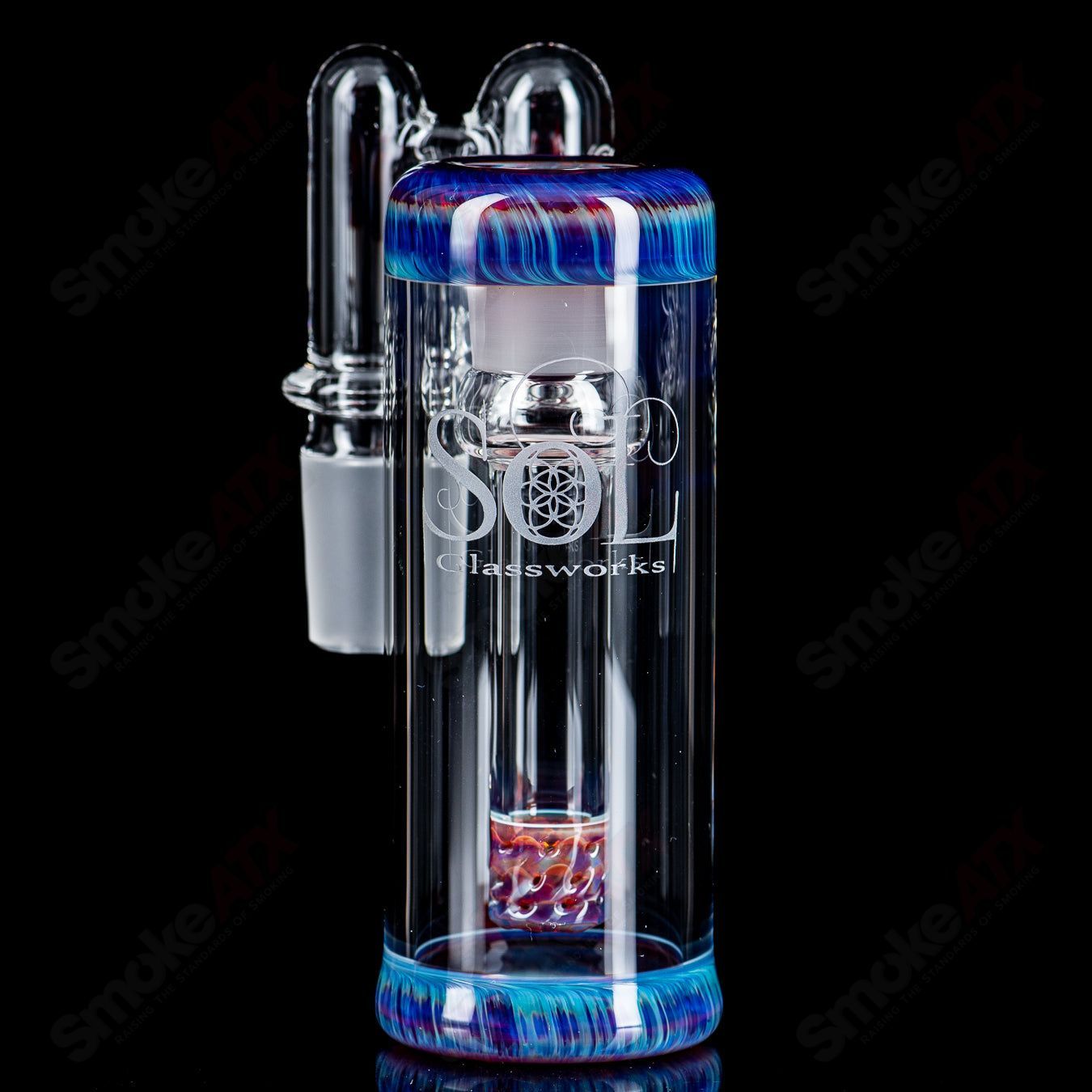 18mm (Amber Purple) Ash Catcher by SOL Glassworks - Smoke ATX