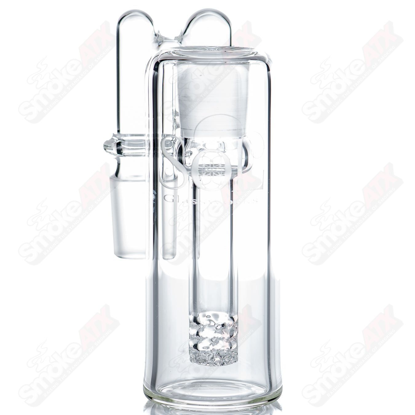 18mm Ash Catcher w/ Lace Perc and Splash Guard SOL Glassworks - Smoke ATX